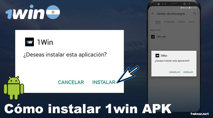 Instalación de 1win APK