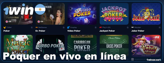Póquer en vivo en línea 1win Argentina