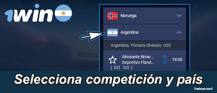 Seleccione un torneo y un país