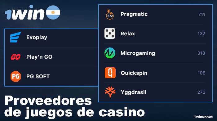 Proveedores de casino en 1win