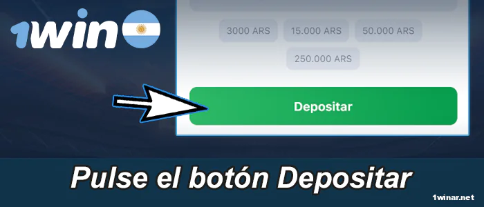 Haga clic en Depósito para ir al sitio de pago
