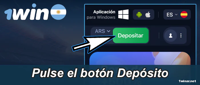 Inicie sesión y haga clic en Depositar