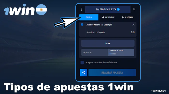 Variedad de apuestas en 1win