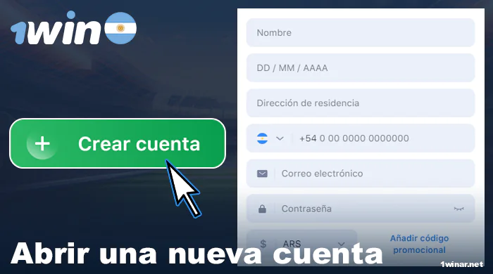 Crear perfil personal en 1win