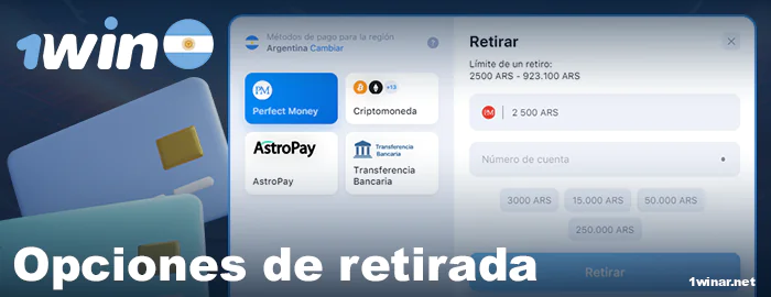 Métodos de retiro en 1win