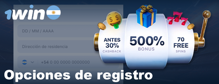 Métodos de registro en 1win