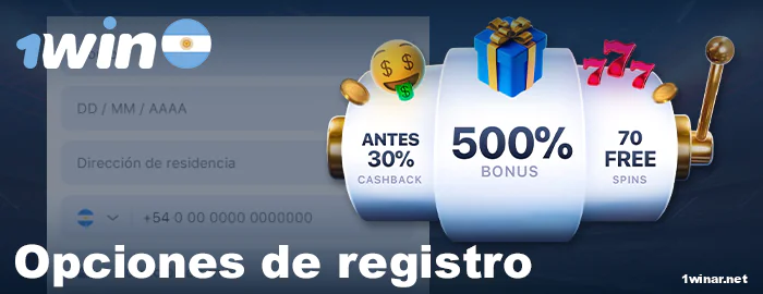 Métodos de registro en 1win