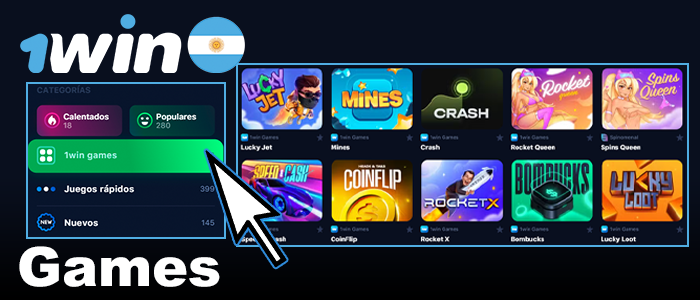 Asociación de juegos en 1win Argentina