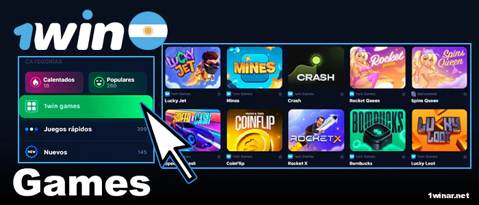 Asociación de juegos en 1win Argentina