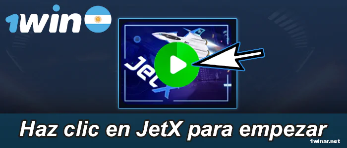 Haz clic en JetX para empezar