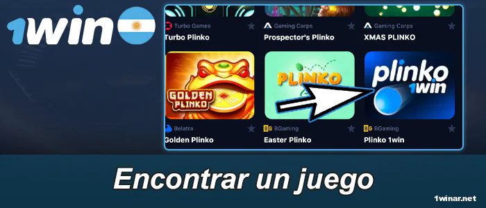 Encuentre un juego Plinko en 1win
