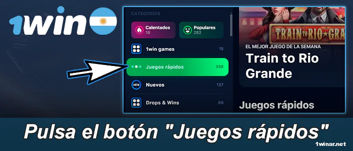 Haz clic en el botón «1win Games"