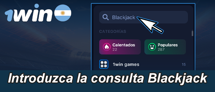 Buscar Blackjack en la barra de búsqueda