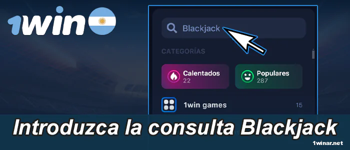 Buscar Blackjack en la barra de búsqueda