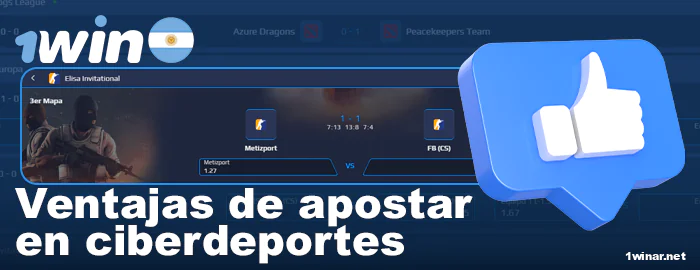Beneficios de apostar en esports en 1win