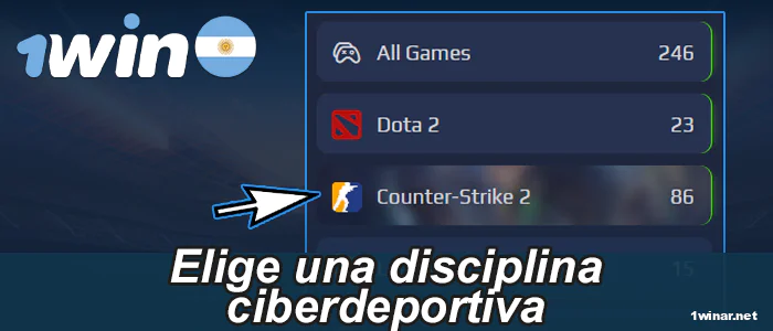 Elija su disciplina ciberdeportiva y su formato de apuesta