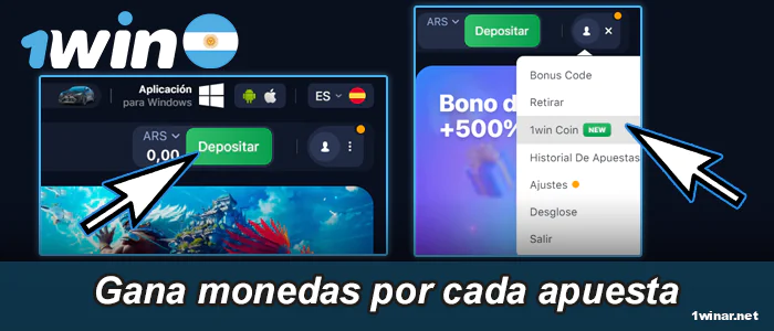 Consigue monedas 1win AR